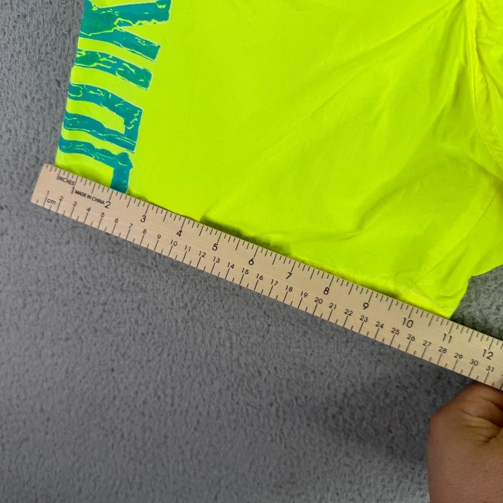 Quiksilver Board Shorts Mens 31 Neon Yellow Teal Vintage 90s Made in USA 1M25 WD